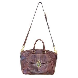 Dooney & Bourke Santorini Lizard Embossed Leather Satchel Bag/Purse EV211 NV